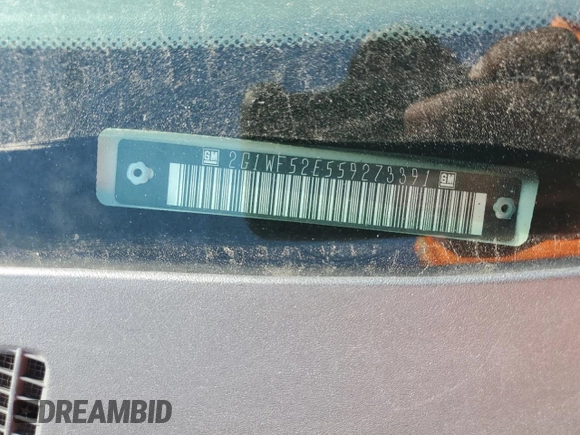 2005 Chevrolet Impala with VIN 2G1WF52E559273391, listed as a Copart auction lot 54663085 with 170,142 mi miles and Salvage Title. Bid and sale history available at DreamBid. Image 13.