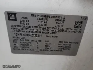 2015 Chevrolet Equinox LTZ with VIN 1GNFLHEK3FZ122311, listed as a Copart auction lot 44210775 with 166,022 mi miles and Salvage Title. Bid and sale history available at carsss.com. Image 13.