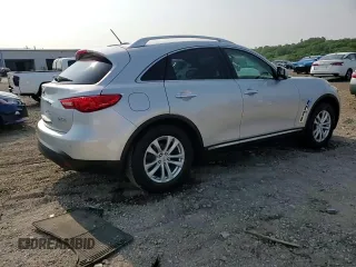 2014 Infiniti QX70 with VIN JN8CS1MW8EM411680, listed as a Copart auction lot 60350065 with 124,245 mi miles and Salvage title. Bid and sale history available at DreamBid. Image 14.
