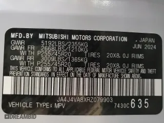 2024 Mitsubishi Outlander SE with VIN JA4J4VA8XRZ079903, listed as a Copart auction lot 44705315 with 11,011 mi miles and Salvage Title. Bid and sale history available at carsss.com. Image 14.
