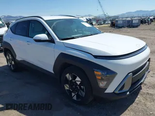 2025 Hyundai Kona SEL with VIN KM8HB3ABXSU224530, listed as a IAAI auction lot 42028752 with 17,568 mi miles. Bid and sale history available at carsss.com. Image 1.