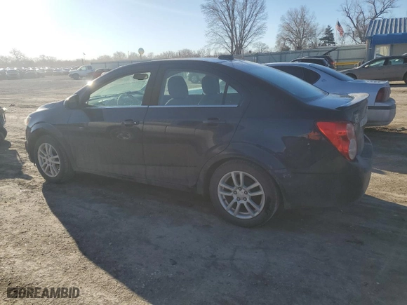 2015 Chevrolet Sonic LT with VIN 1G1JC5SH9F4143728, listed as a Copart auction lot 45989585 with 173,722 mi miles and Salvage Title. Bid and sale history available at carsss.com. Image 2.