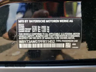 2023 BMW i4 eDrive40 z VIN WBY73AW07PFR11452, wystawiony jako Copart lot #58531143 z przebiegiem 25 mil mil oraz . Historia ofert i sprzedaży dostępna na DreamBid. Obrazek 14.