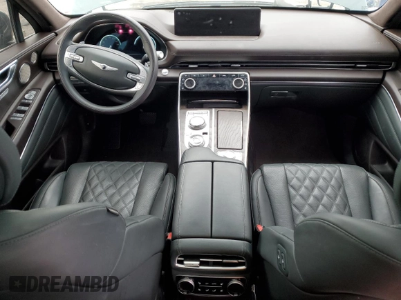 2023 Genesis GV80 with VIN KMUHCESC5PU137756, listed as a Copart auction lot 81332203 with 2,984 mi miles and Salvage title. Bid and sale history available at DreamBid. Image 8.