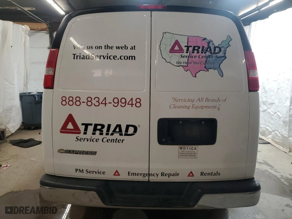 2017 Chevrolet Express Cargo Van with VIN 1GCWGAFF1H1286924, listed as a Copart auction lot 50356195 with 406,734 mi miles and Clean Title. Bid and sale history available at carsss.com. Image 6.