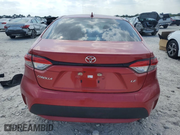 2020 Toyota Corolla LE with VIN 5YFEPRAE4LP052502, listed as a Copart auction lot 53277635 with 36,132 mi miles and Non Repairable. Bid and sale history available at DreamBid. Image 6.