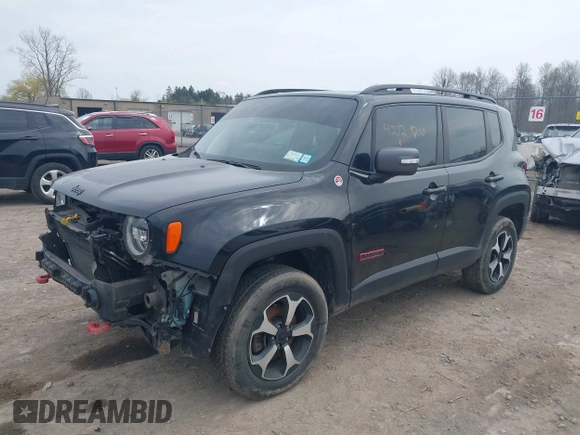 2019 Jeep Renegade Trailhawk with VIN ZACNJBC14KPK76923, listed as a IAAI auction lot 42129210 with 100,238 mi miles and . Bid and sale history available at DreamBid. Image 2.