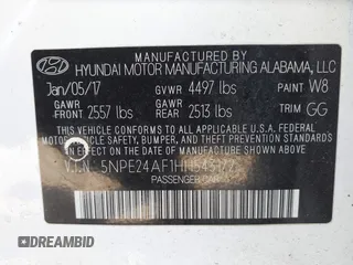 2017 Hyundai Sonata 2.4L with VIN 5NPE24AF1HH543172, listed as a IAAI auction lot 42111152 with 94,729 mi miles and . Bid and sale history available at DreamBid. Image 9.