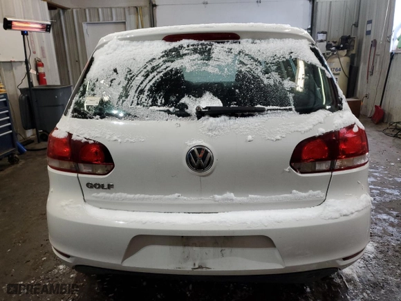 2010 Volkswagen Golf with VIN WVWDB7AJ6AW311863, listed as a Copart auction lot 43123705 with 121,550 mi miles and Salvage Title. Bid and sale history available at carsss.com. Image 6.