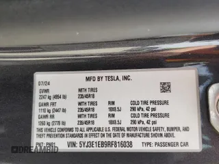 2024 Tesla Model 3 Long Range with VIN 5YJ3E1EB9RF816038, listed as a Copart auction lot 56047485 with 8,786 mi miles and Salvage Title. Bid and sale history available at DreamBid. Image 13.