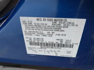 2021 Ford EcoSport SE with VIN MAJ3S2GE5MC412557, listed as a IAAI auction lot 41515214 with 12,057 mi miles. Bid and sale history available at carsss.com. Image 9.