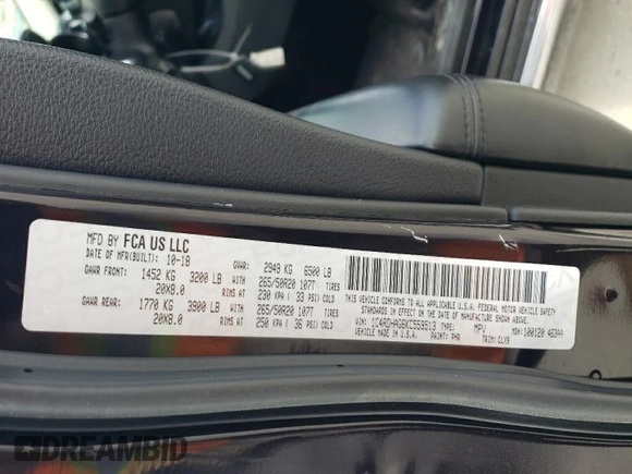 2019 Dodge Durango SXT Plus with VIN 1C4RDHAG6KC559513, listed as a Copart auction lot 43829745 with 61,230 mi miles and Salvage Title. Bid and sale history available at DreamBid. Image 16.