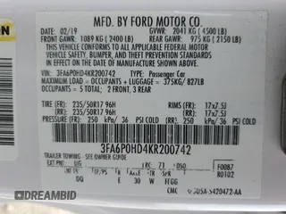 2019 Ford Fusion SE with VIN 3FA6P0HD4KR200742, listed as a Copart auction lot 49302755 with 87,166 mi miles and Salvage Title. Bid and sale history available at DreamBid. Image 15.