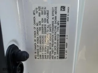 2019 Honda CR-V EX-L with VIN 2HKRW2H8XKH673122, listed as a Copart auction lot 76922444 with 0 mi miles and Salvage Title. Bid and sale history available at carsss.com. Image 13.