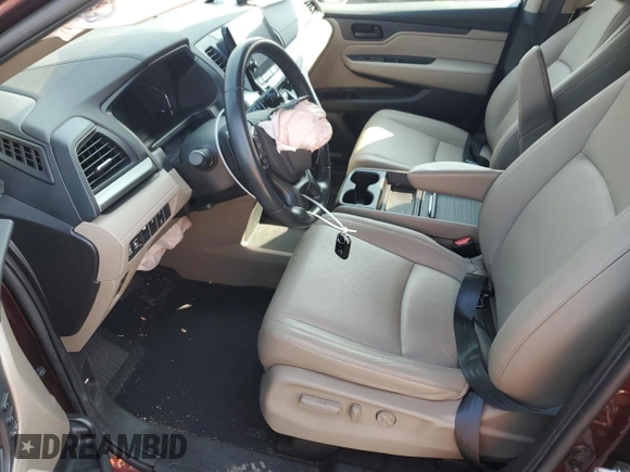 2019 Honda Odyssey EX-L z VIN 5FNRL6H77KB090836, wystawiony jako Copart lot #59514165 z przebiegiem Nie podano mil oraz Szkoda całkowita • Salvage title. Historia ofert i sprzedaży dostępna na DreamBid. Obrazek 7.