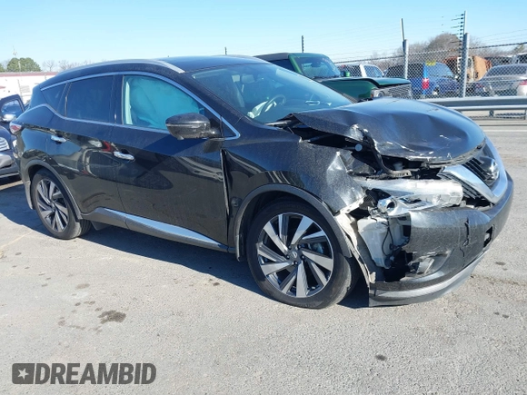 2017 Nissan Murano Platinum z VIN 5N1AZ2MG1HN184632, wystawiony jako IAAI lot #41643809 z przebiegiem 133 966 mil mil oraz . Historia ofert i sprzedaży dostępna na DreamBid. Obrazek 1.