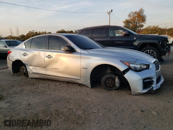 2016 Infiniti Q50 Red Sport 400 with VIN JN1FV7AR8GM451877, listed as a Copart auction lot 77774194 with 103,367 mi miles and Salvage Title. Bid and sale history available at DreamBid. Image 4.