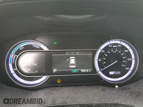2020 Kia Niro LX with VIN KNDCB3LC5L5368891, listed as a Copart auction lot 45496115 with 78,310 mi miles and Salvage Title. Bid and sale history available at carsss.com. Image 9.