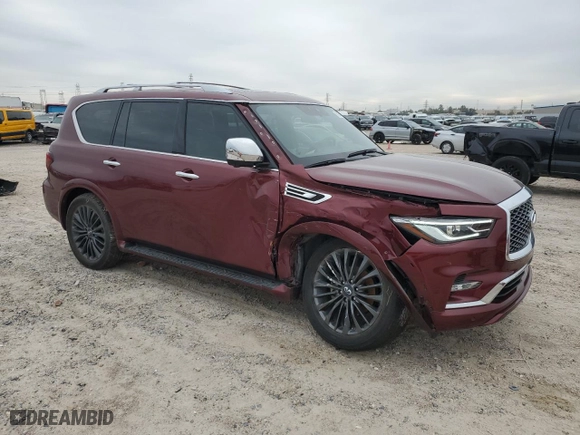 2022 Infiniti QX80 SENSORY with VIN JN8AZ2BD0N9870053, listed as a Copart auction lot 87865415 with 36,830 mi miles and Salvage Title. Bid and sale history available at carsss.com. Image 4.