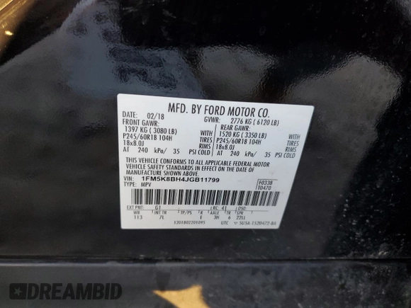 2018 Ford Explorer with VIN 1FM5K8BH4JGB11799, listed as a Copart auction lot 72602284 with 144,380 mi miles and Clean title. Bid and sale history available at DreamBid. Image 13.