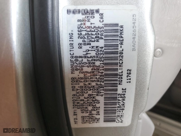 2001 Toyota Avalon XL w/Bucket Seats with VIN 4T1BF28B41U125324, listed as a Copart auction lot 74315974 with 173,786 mi miles and Salvage Title. Bid and sale history available at carsss.com. Image 14.