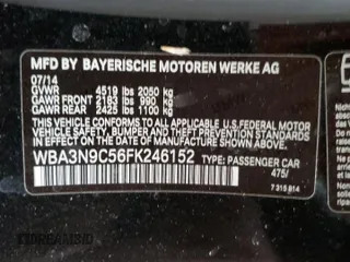 2015 BMW 4 Series 428i xDrive z VIN WBA3N9C56FK246152, wystawiony jako Copart lot #88752565 z przebiegiem 56 233 mil mil oraz Szkoda całkowita • Salvage title. Historia ofert i sprzedaży dostępna na DreamBid. Obrazek 14.