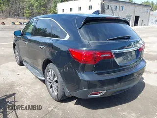 2016 Acura MDX w/Tech with VIN 5FRYD4H4XGB044488, listed as a IAAI auction lot 41963890 with 168,386 mi miles. Bid and sale history available at carsss.com. Image 3.