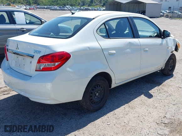 2017 Mitsubishi Mirage ES with VIN ML32F3FJXHHF08536, listed as a IAAI auction lot 42026950 with 91,610 mi miles and . Bid and sale history available at DreamBid. Image 4.