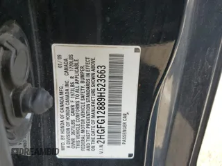 2009 Honda Civic Cpe EX with VIN 2HGFG12889H523663, listed as a Copart auction lot 71279774 with 0 mi miles and Salvage Title. Bid and sale history available at carsss.com. Image 12.
