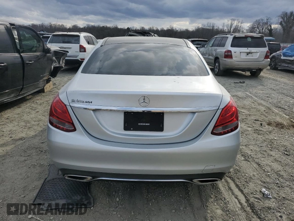 2016 Mercedes-Benz C 300 with VIN 55SWF4JB2GU166997, listed as a Copart auction lot 47840625 with 117,596 mi miles and Salvage Title. Bid and sale history available at carsss.com. Image 6.