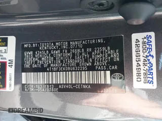 2011 Toyota Camry LE with VIN 4T1BF3EK0BU632295, listed as a IAAI auction lot 42045449 with 101,395 mi miles. Bid and sale history available at carsss.com. Image 9.