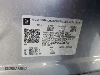 2019 GMC Terrain SLE with VIN 3GKALMEV3KL155790, listed as a Copart auction lot 48562305 with 59,575 mi miles and Salvage title. Bid and sale history available at DreamBid. Image 13.