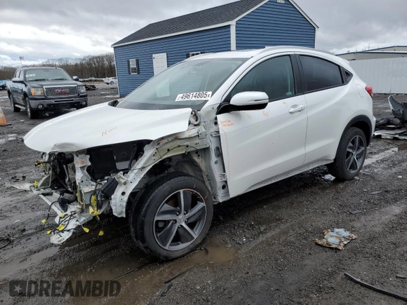 2021 Honda HR-V EX with VIN 3CZRU6H51MM736084, listed as a Copart auction lot 49614805 with 53,282 mi miles and Salvage Title. Bid and sale history available at carsss.com. Image 1.