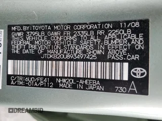 2009 Toyota Prius with VIN JTDKB20U893497425, listed as a Copart auction lot 55120325 with 148,215 mi miles and Clean Title. Bid and sale history available at carsss.com. Image 12.