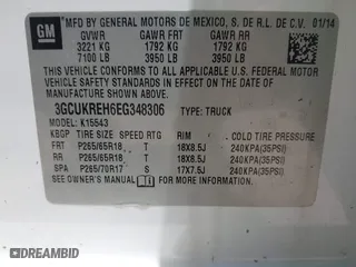 2014 Chevrolet Silverado 1500 LT with VIN 3GCUKREH6EG348306, listed as a IAAI auction lot 42025961 with 144,893 mi miles. Bid and sale history available at carsss.com. Image 9.