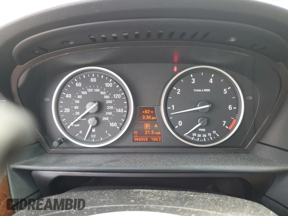 2009 BMW 5 Series 550i with VIN WBANW53529CT55835, listed as a Copart auction lot 75104204 with 46,358 mi miles and Salvage Title. Bid and sale history available at carsss.com. Image 9.