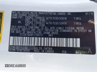 2015 Lexus RX 350 with VIN 2T2ZK1BA8FC199757, listed as a IAAI auction lot 41692354 with 98,853 mi miles. Bid and sale history available at carsss.com. Image 9.