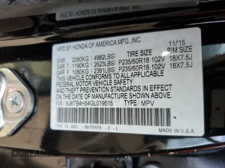 2016 Acura RDX Tech Pkg with VIN 5J8TB4H54GL019515, listed as a Copart auction lot 46230125 with 172,580 mi miles and Salvage Title. Bid and sale history available at carsss.com. Image 15.