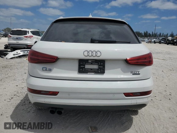 2018 Audi Q3 Premium with VIN WA1ECCFS1JR034690, listed as a Copart auction lot 55047735 with 73,488 mi miles and Salvage title. Bid and sale history available at DreamBid. Image 6.
