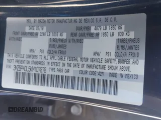 2019 Mazda 3 Preferred with VIN 3MZBPADL5KM107878, listed as a IAAI auction lot 42101982 with 26,495 mi miles and . Bid and sale history available at DreamBid. Image 9.