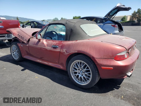 2001 BMW Z3 3.0 with VIN WBACN53451LJ57448, listed as a Copart auction lot 53982215 with 121,721 mi miles and Salvage title. Bid and sale history available at DreamBid. Image 2.