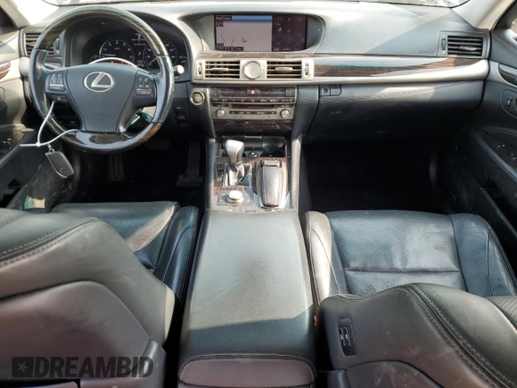 2015 Lexus LS 460 with VIN JTHCL5EF4F5025573, listed as a Copart auction lot 57178115 with 56,710 mi miles and Salvage title. Bid and sale history available at DreamBid. Image 8.