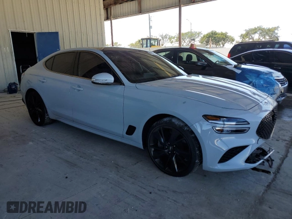 2023 Genesis G70 3.3T with VIN KMTG54TE0PU108198, listed as a Copart auction lot 46945215 with 18,856 mi miles and Non Repairable. Bid and sale history available at DreamBid. Image 4.