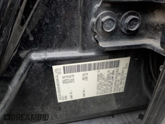 2012 Nissan Altima 2.5 S with VIN 1N4AL2AP4CN543562, listed as a Copart auction lot 85172084 with 161,033 mi miles and Salvage Title. Bid and sale history available at carsss.com. Image 13.