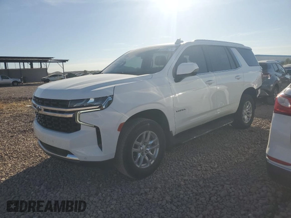 2023 Chevrolet Tahoe LS z VIN 1GNSCMKD7PR283453, wystawiony jako Copart lot #81376314 z przebiegiem 21 308 mil mil oraz Szkoda całkowita • Salvage title. Historia ofert i sprzedaży dostępna na DreamBid. Obrazek 1.