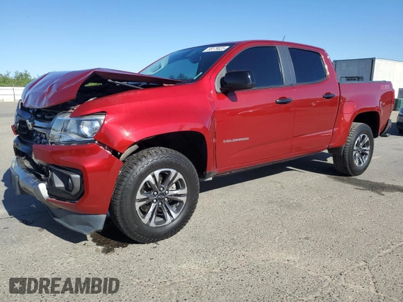 2021 Chevrolet Colorado 2WD Z71 with VIN 1GCGSDEN6M1123578, listed as a Copart auction lot 58179025 with 71,664 mi miles and Salvage title. Bid and sale history available at DreamBid. Image 1.