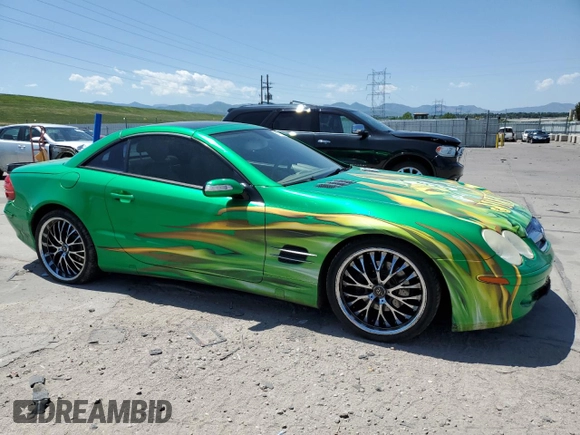2006 Mercedes-Benz SL 500 with VIN WDBSK75F06F109541, listed as a Copart auction lot 61430545 with 106,428 mi miles and Salvage title. Bid and sale history available at DreamBid. Image 4.