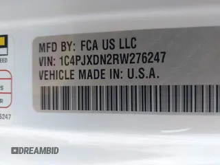 2024 Jeep Wrangler Sport S with VIN 1C4PJXDN2RW276247, listed as a IAAI auction lot 42323514 with 19,162 mi miles and . Bid and sale history available at DreamBid. Image 9.