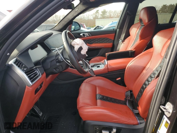 2020 BMW X5 M Competition with VIN 5YMJU0C00L9C64091, listed as a Copart auction lot 83118204 with 0 mi miles and Salvage Title. Bid and sale history available at carsss.com. Image 7.