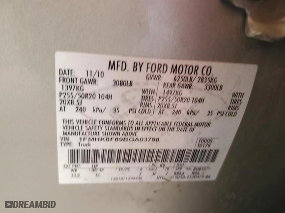 2011 Ford Explorer Limited with VIN 1FMHK8F89BGA03798, listed as a Copart auction lot 46660955 with 193,511 mi miles and Salvage Title. Bid and sale history available at carsss.com. Image 15.